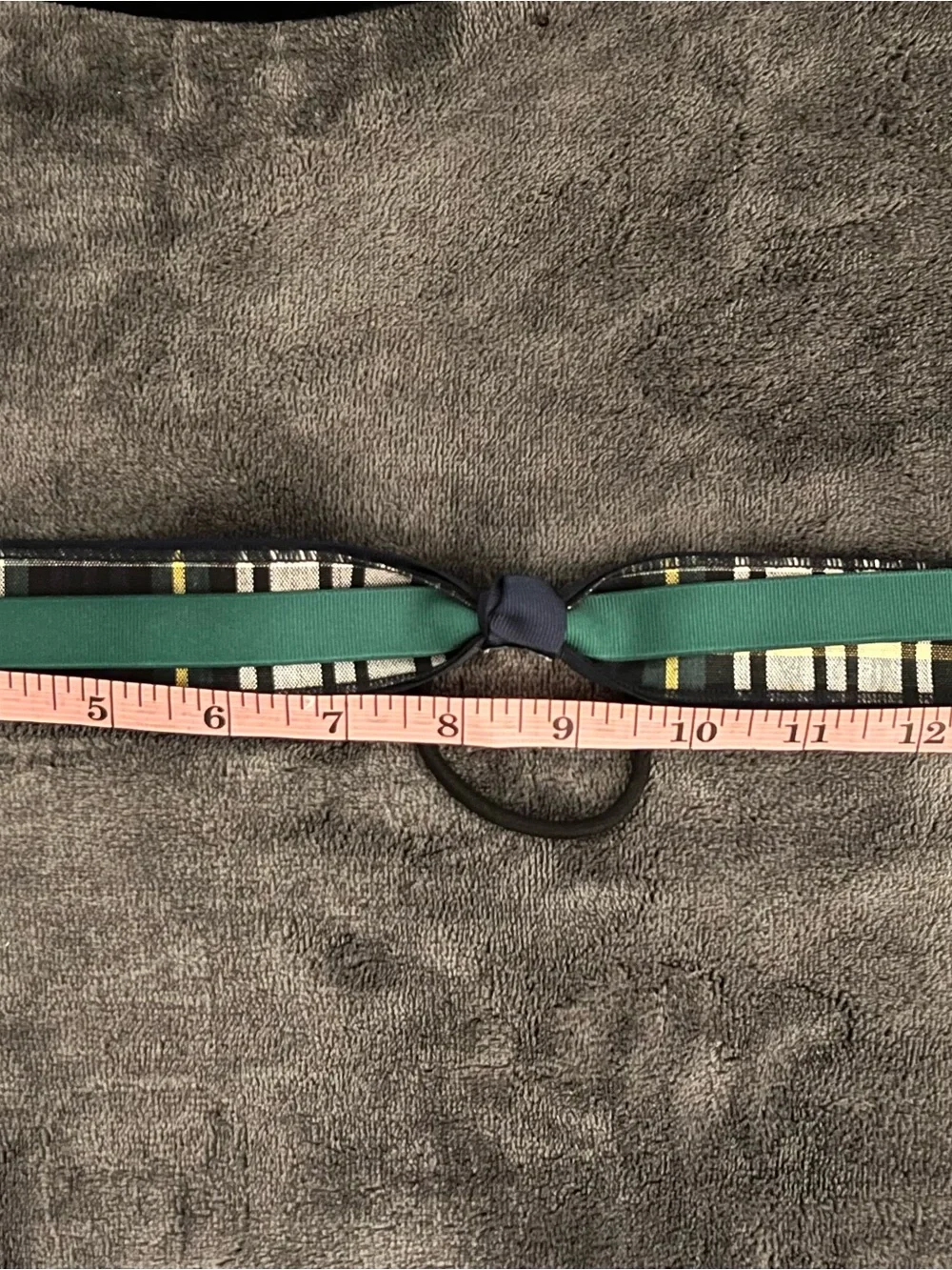 Plaid & Green Ribbon Hair Tie for Girls Accessories